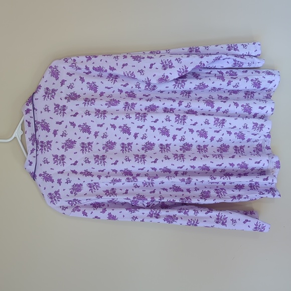 Lati Fashions Floral Piping Two Piece Pajama Set XXL Purple - Picture 4 of 16